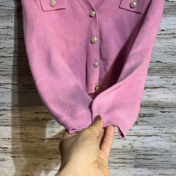 Philosophy pink button up short style sweater size XS - Picture 5 of 7